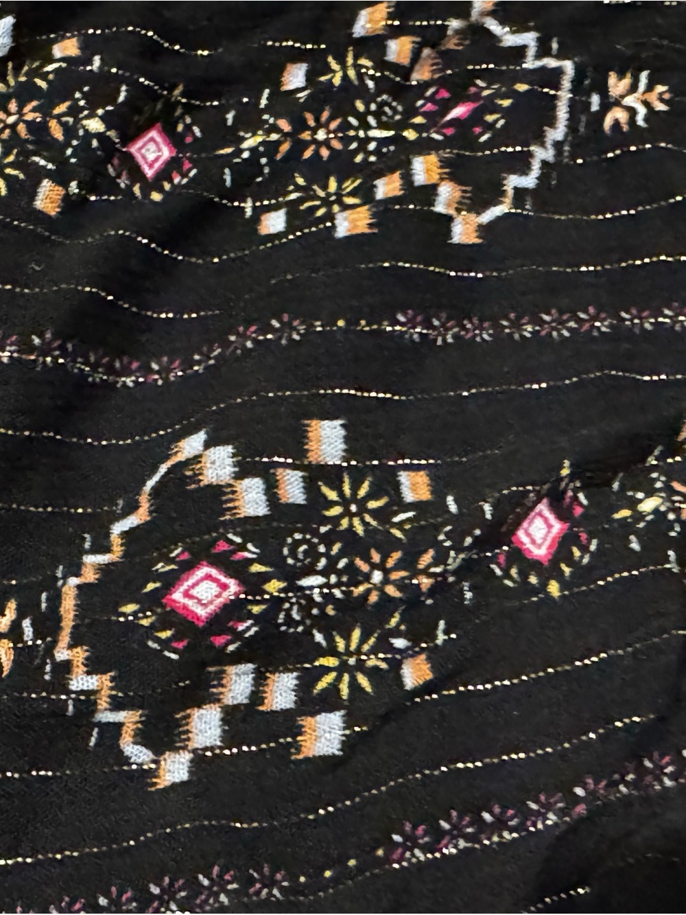 Three Dots Boho Resort Pull On Elastic-Waist Shorts Black Metallic Print Medium - Picture 2 of 4